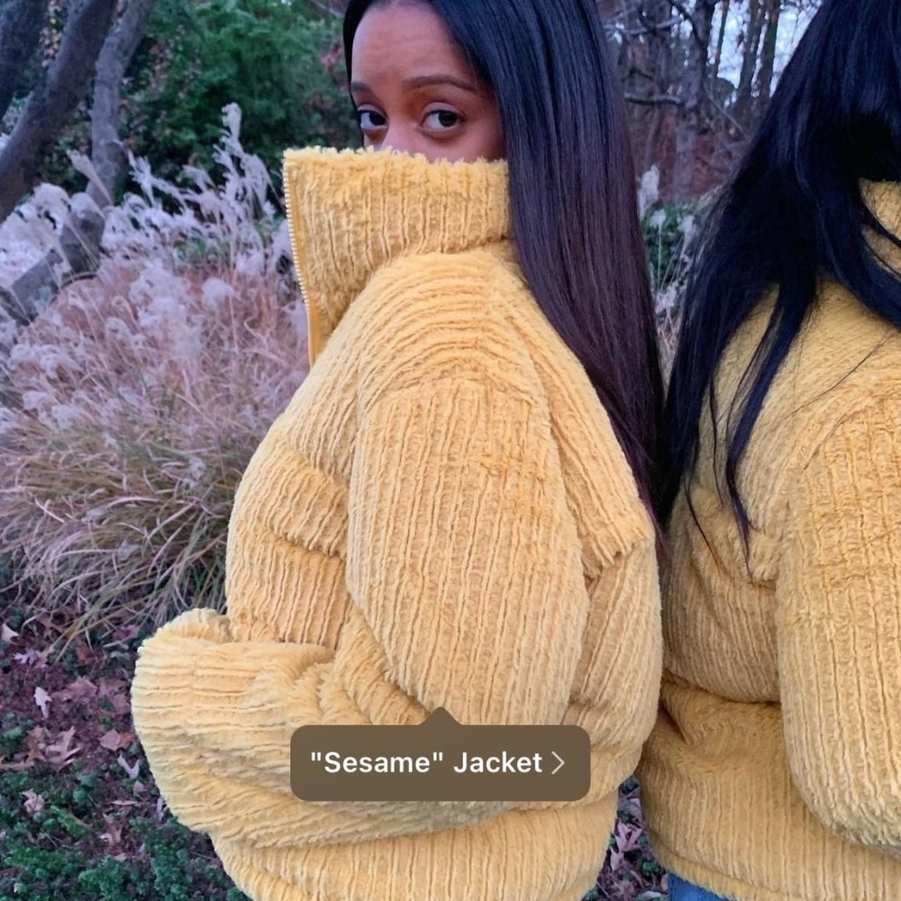 "Sesame" Yellow Puffer Jacket